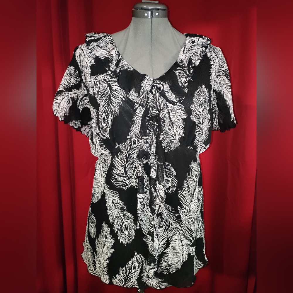 Boho flowy top by Cato, 18/20W, short sleeve